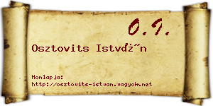 Osztovits István névjegykártya